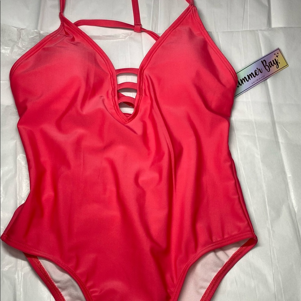 Pink one pice swimsuit